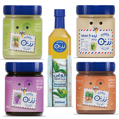 پکیج  1 عدد روغن ارده شیره با 4 کرم کنجد 400 گرمی